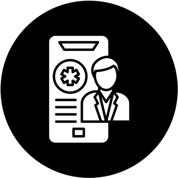 Estilo de icono de telemedicina de diseño vectorial