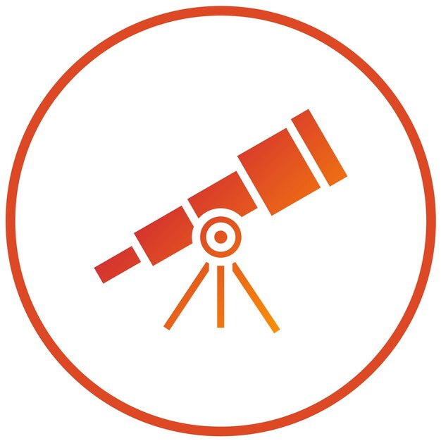 Estilo del icono del telescopio de diseño vectorial