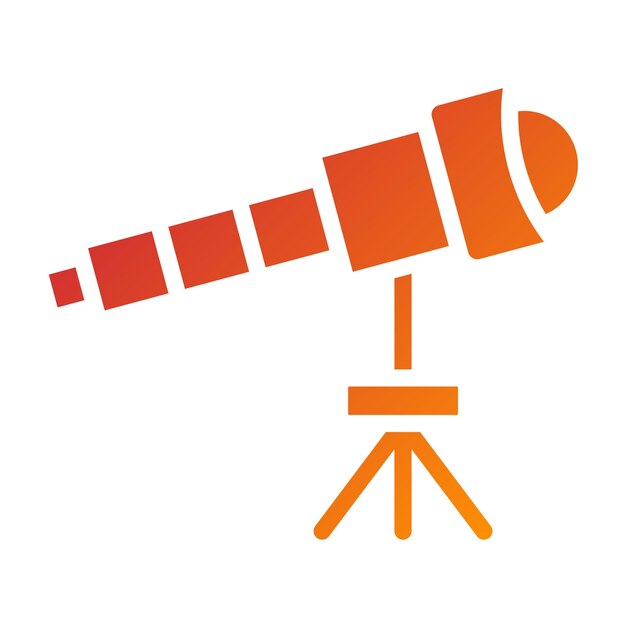 Estilo del icono del telescopio de diseño vectorial