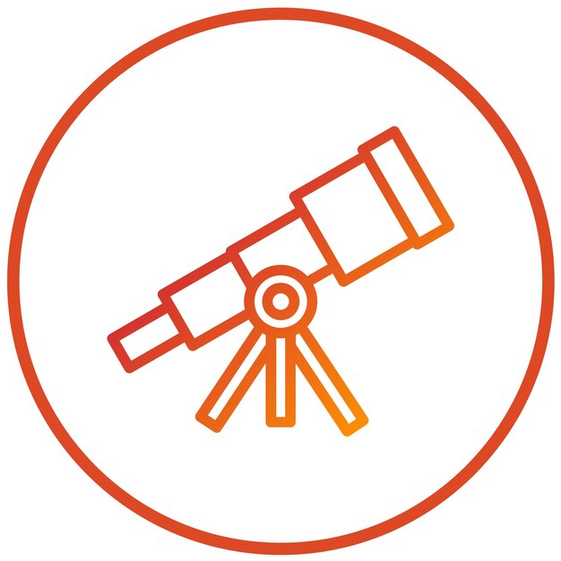 Estilo del icono del telescopio de diseño vectorial