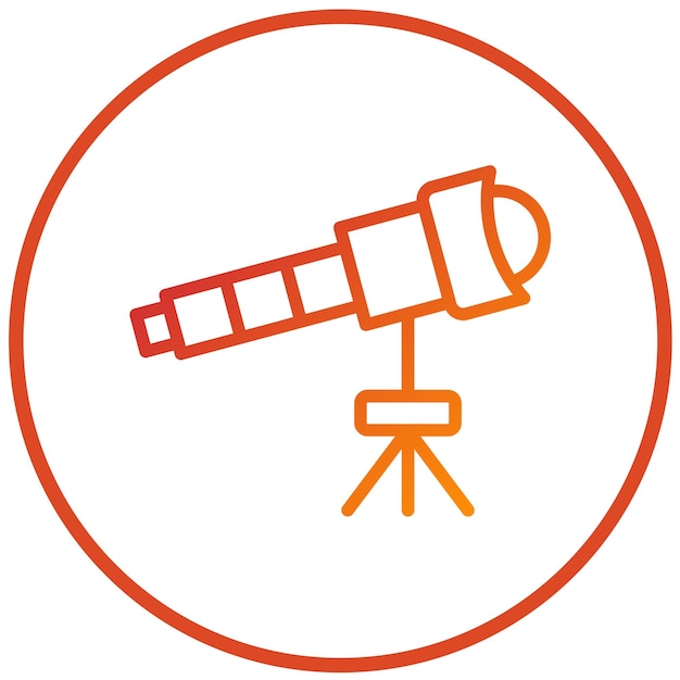 Estilo del icono del telescopio de diseño vectorial
