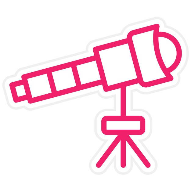 Estilo del icono del telescopio de diseño vectorial