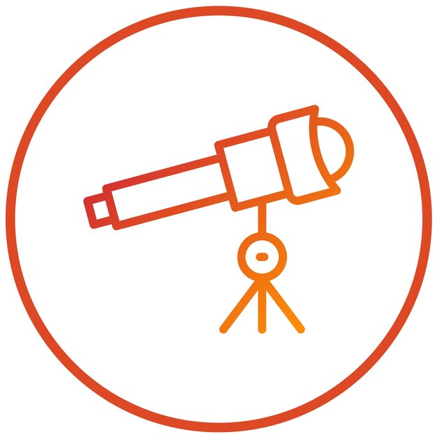 Estilo del icono del telescopio de diseño vectorial