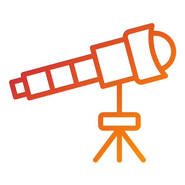Estilo del icono del telescopio de diseño vectorial