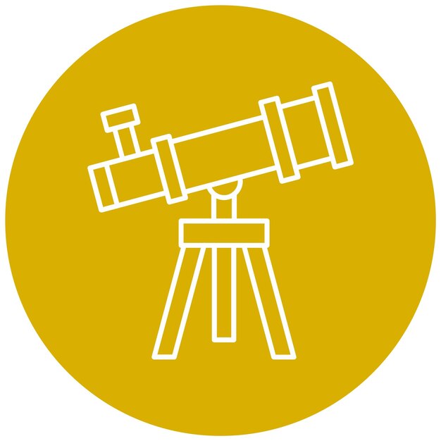 Estilo del icono del telescopio de diseño vectorial
