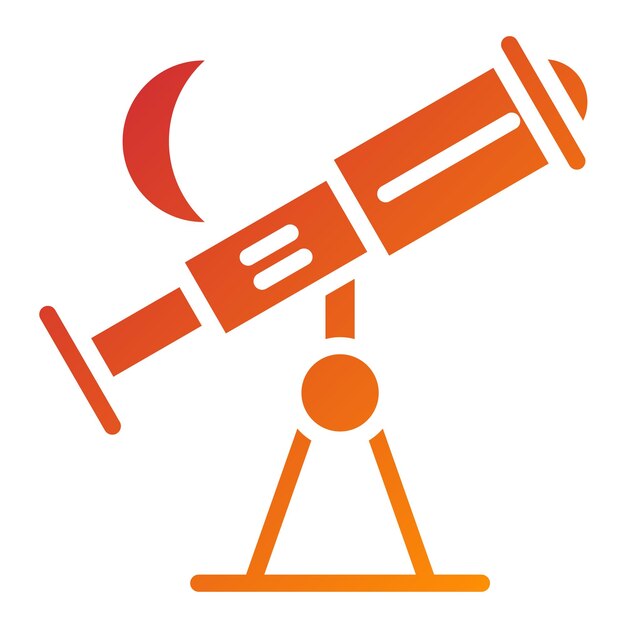 Estilo del icono del telescopio de diseño vectorial