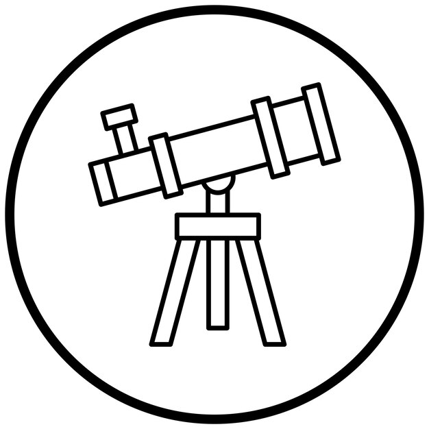Estilo del icono del telescopio de diseño vectorial