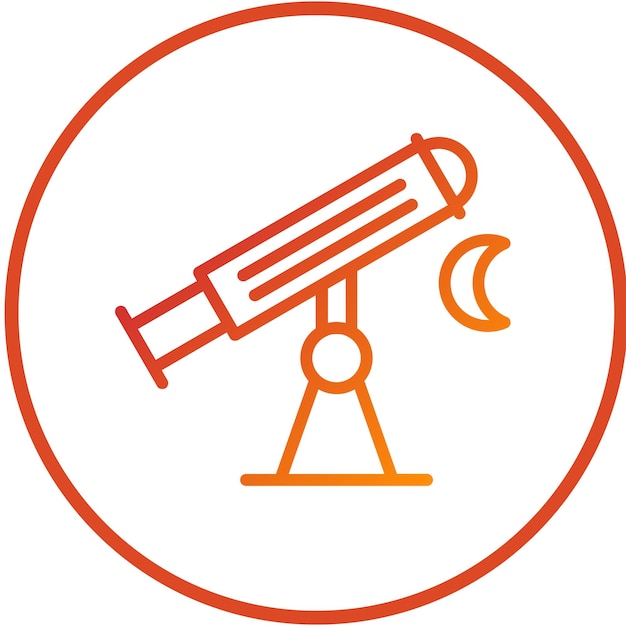 Estilo del icono del telescopio de diseño vectorial