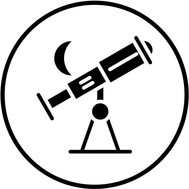 Vector estilo del icono del telescopio de diseño vectorial