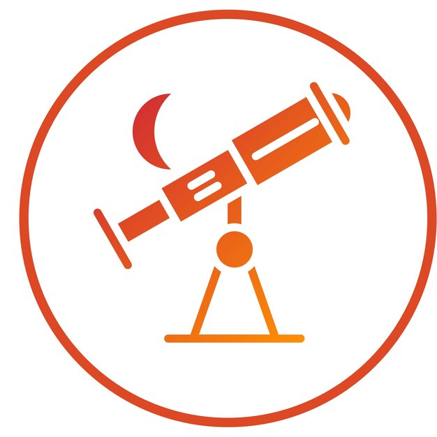 Estilo del icono del telescopio de diseño vectorial