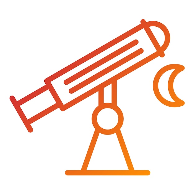 Estilo del icono del telescopio de diseño vectorial