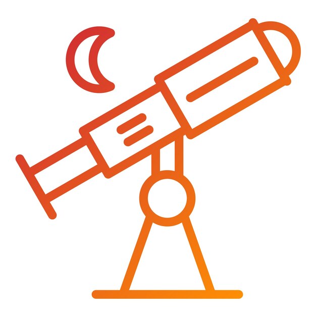 Estilo del icono del telescopio de diseño vectorial
