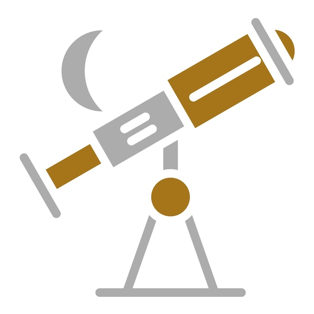 Estilo del icono del telescopio de diseño vectorial