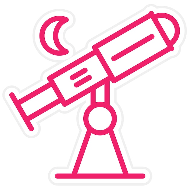 Vector estilo del icono del telescopio de diseño vectorial