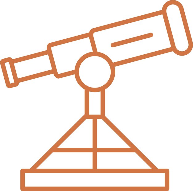 Estilo del icono del telescopio de diseño vectorial