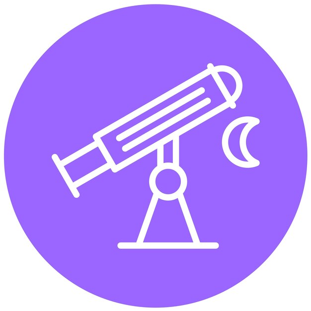 Estilo del icono del telescopio de diseño vectorial