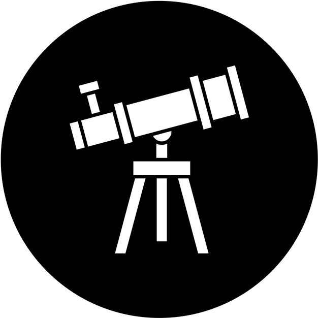 Vector estilo del icono del telescopio de diseño vectorial