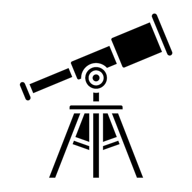 Estilo del icono del telescopio de diseño vectorial