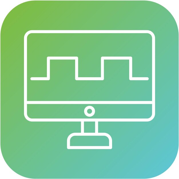Estilo de icono de televisión digital de diseño vectorial