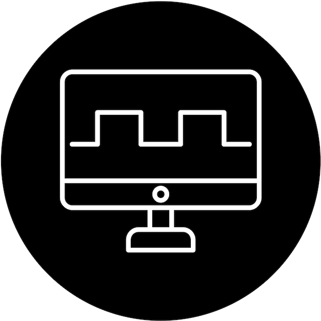Estilo de icono de televisión digital de diseño vectorial