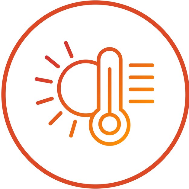 Estilo del icono de la temperatura del diseño vectorial