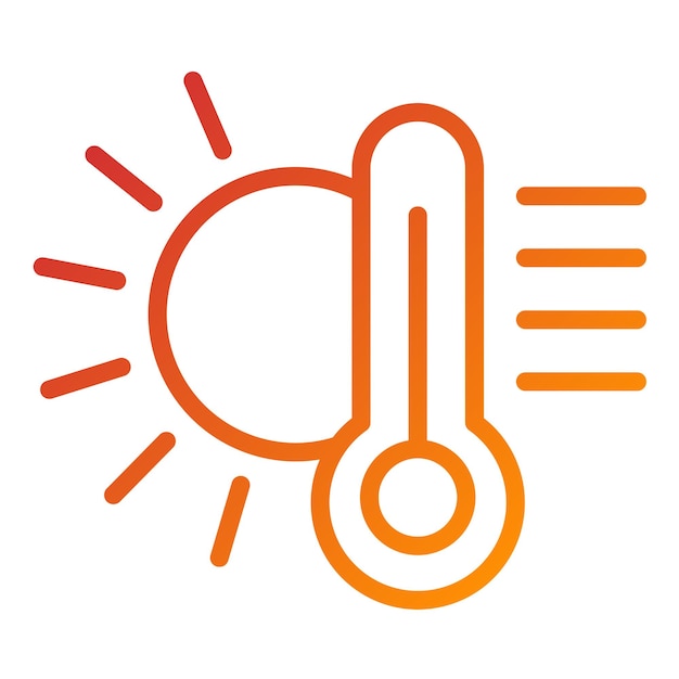Estilo del icono de la temperatura del diseño vectorial