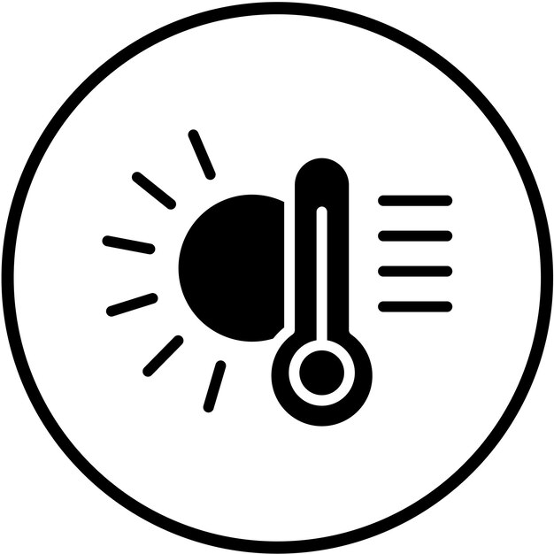 Estilo del icono de la temperatura del diseño vectorial