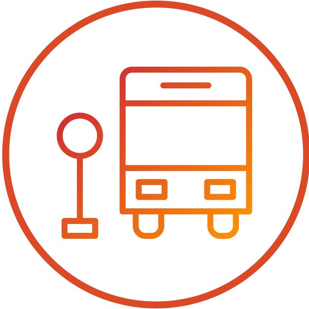 Estilo del icono de la terminal de autobús de diseño vectorial