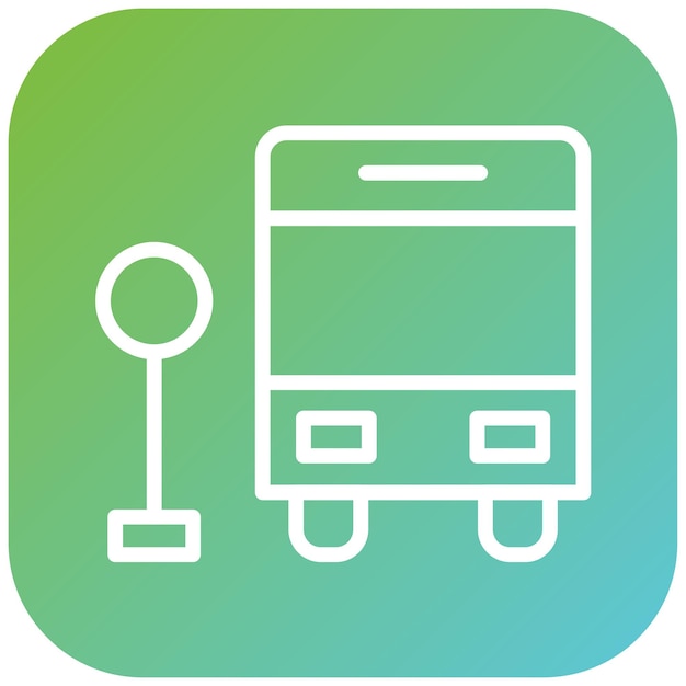Estilo del icono de la terminal de autobús de diseño vectorial