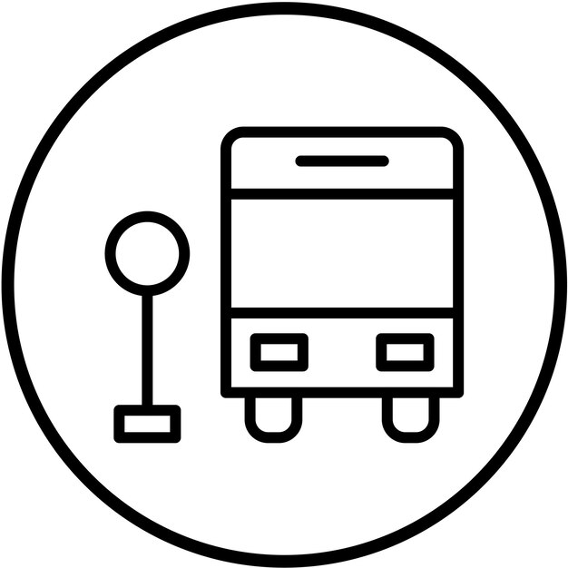Estilo del icono de la terminal de autobús de diseño vectorial