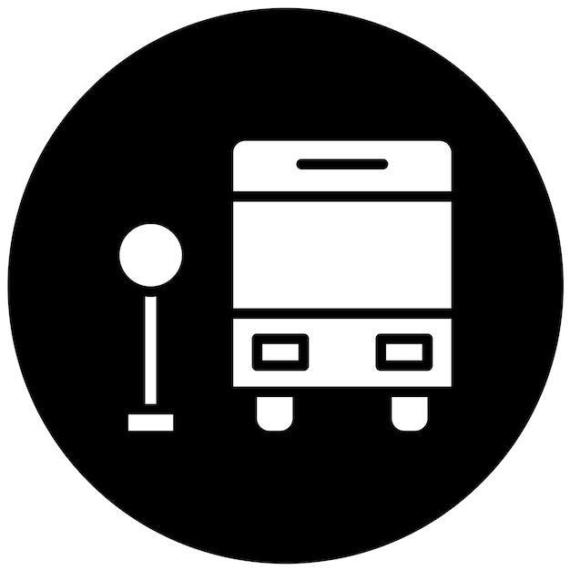 Estilo del icono de la terminal de autobús de diseño vectorial