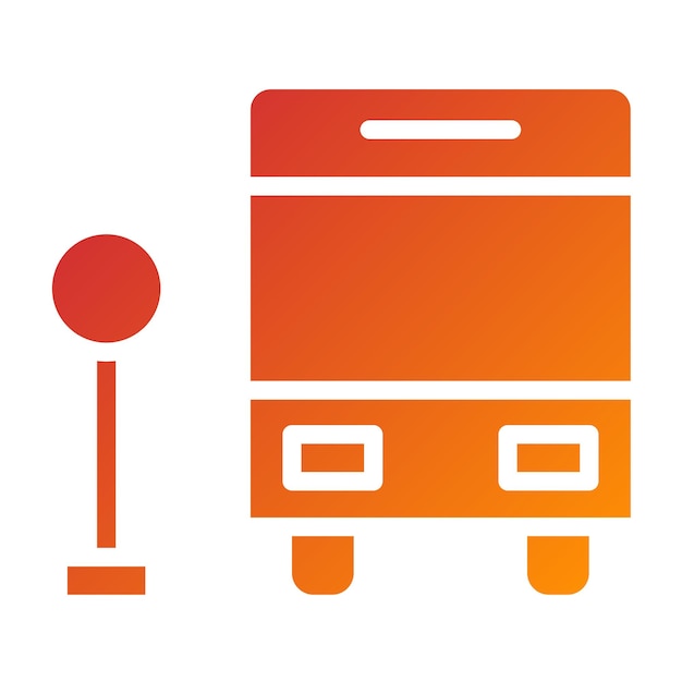 Estilo del icono de la terminal de autobús de diseño vectorial