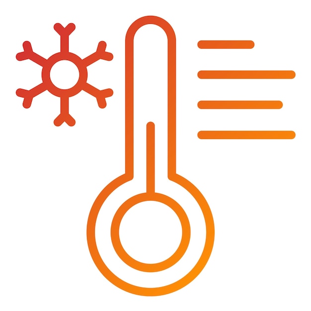 Estilo del icono del termómetro de diseño vectorial