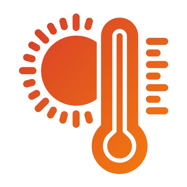 Estilo del icono del termómetro de diseño vectorial