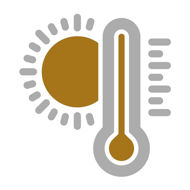 Estilo del icono del termómetro de diseño vectorial