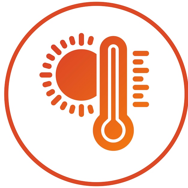 Estilo del icono del termómetro de diseño vectorial