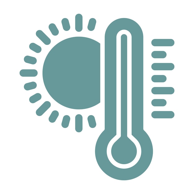 Estilo del icono del termómetro de diseño vectorial