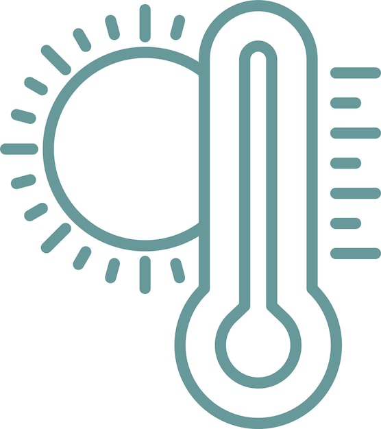 Estilo del icono del termómetro de diseño vectorial
