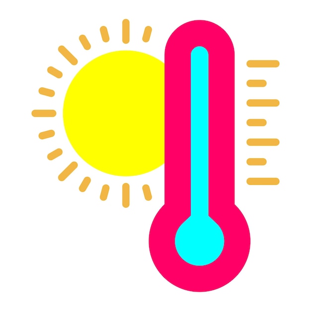 Estilo del icono del termómetro de diseño vectorial