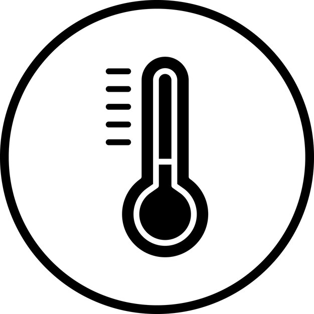 Estilo del icono del termostato de diseño vectorial