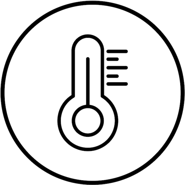 Estilo del icono del termostato de diseño vectorial