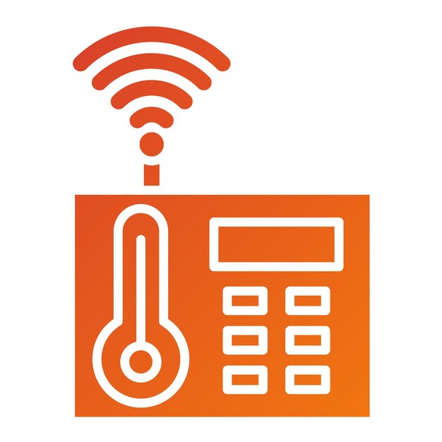 Estilo del icono del termostato de diseño vectorial