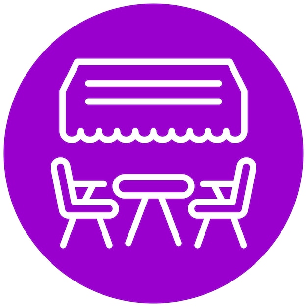 Estilo del icono de la terraza de diseño vectorial