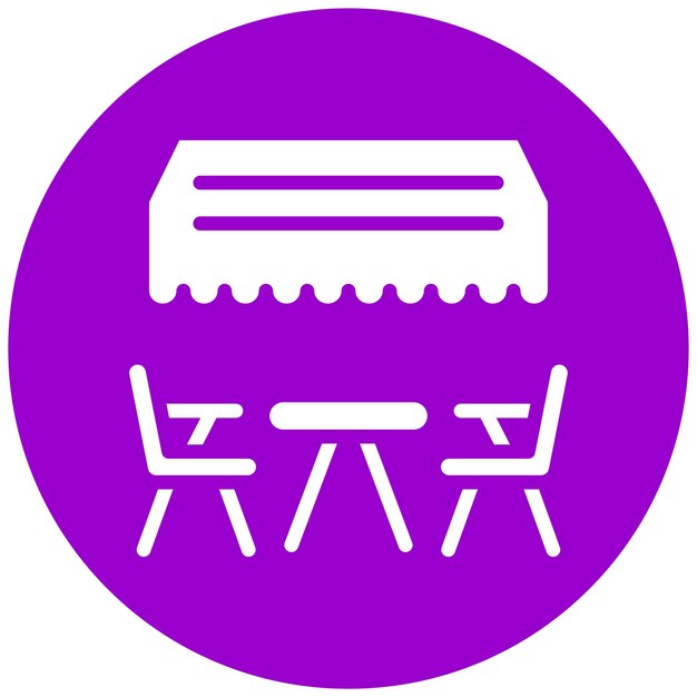 Estilo del icono de la terraza de diseño vectorial