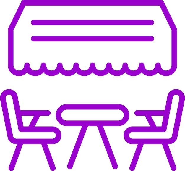 Estilo del icono de la terraza de diseño vectorial
