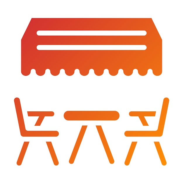 Estilo del icono de la terraza de diseño vectorial