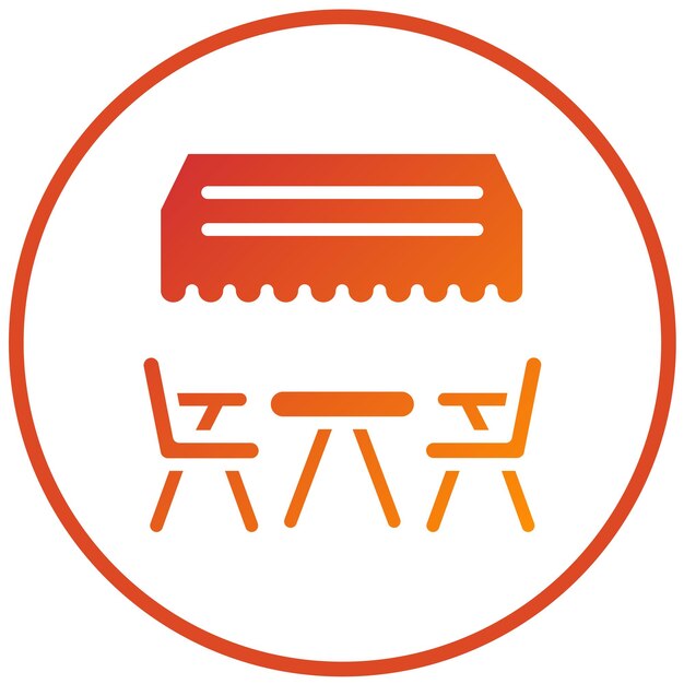 Estilo del icono de la terraza de diseño vectorial