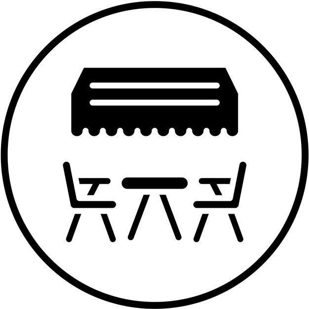 Estilo del icono de la terraza de diseño vectorial