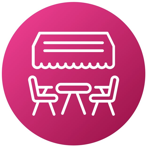 Estilo del icono de la terraza de diseño vectorial