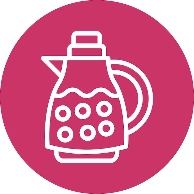 Estilo del icono de la tetera de diseño vectorial
